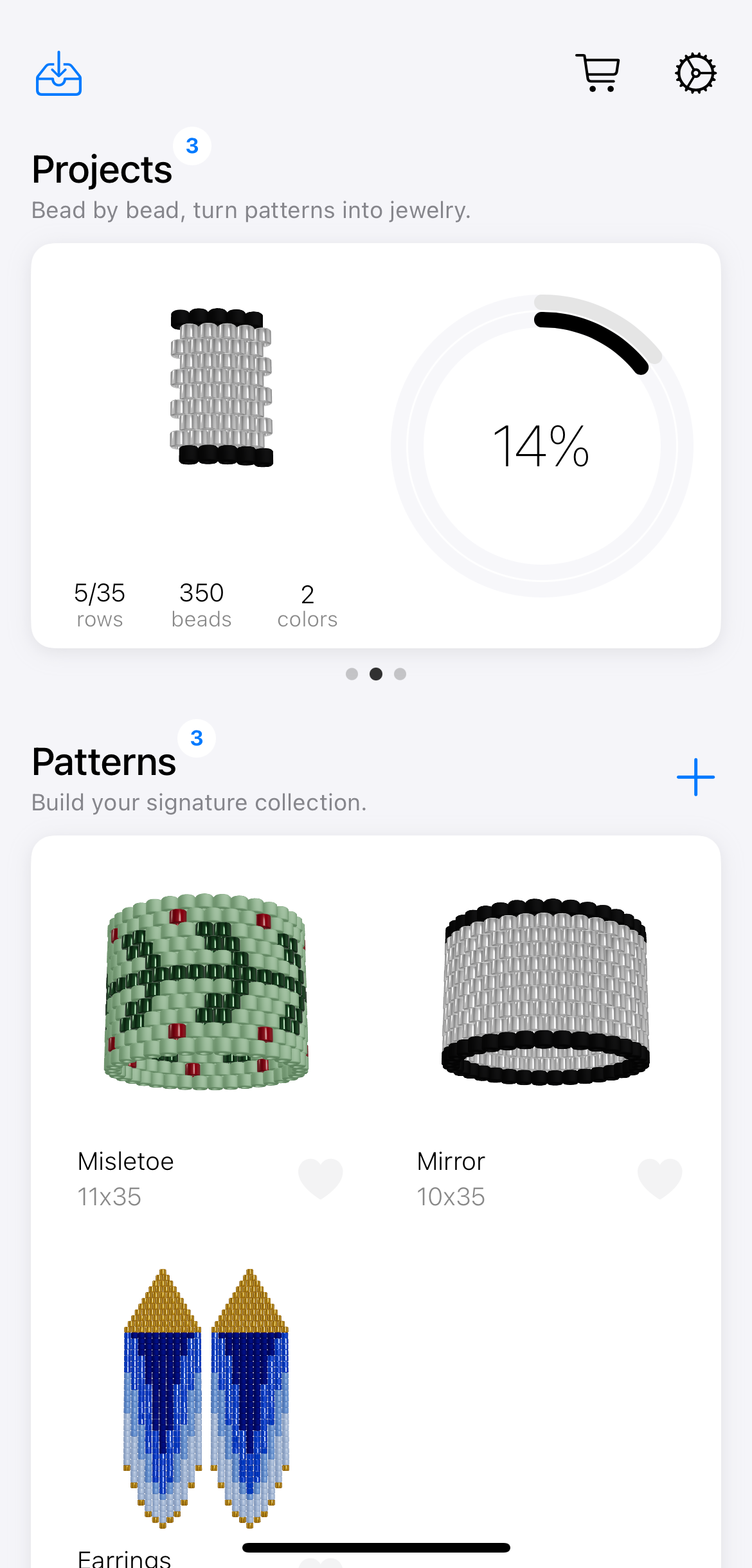 Preview of the jewelry app